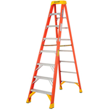 Werner 8' Fiberglass Step Ladder w/ Plastic Tool Tray 300 lb. Cap - 6208
