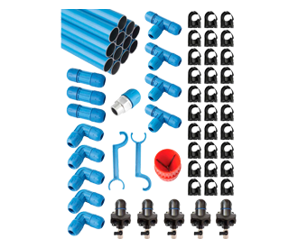 Fastpipe Rapidair F28235, 1" Master Kit 235 ft. 5 Outlets