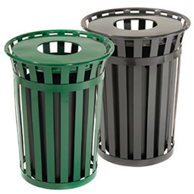 Earth-Tone Panel Commercial Trash Cans WR-22 - - Barco Products