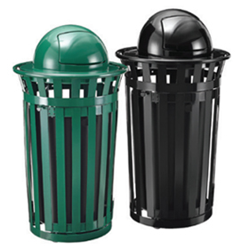 Commercial Earth-Tone Trash Cans